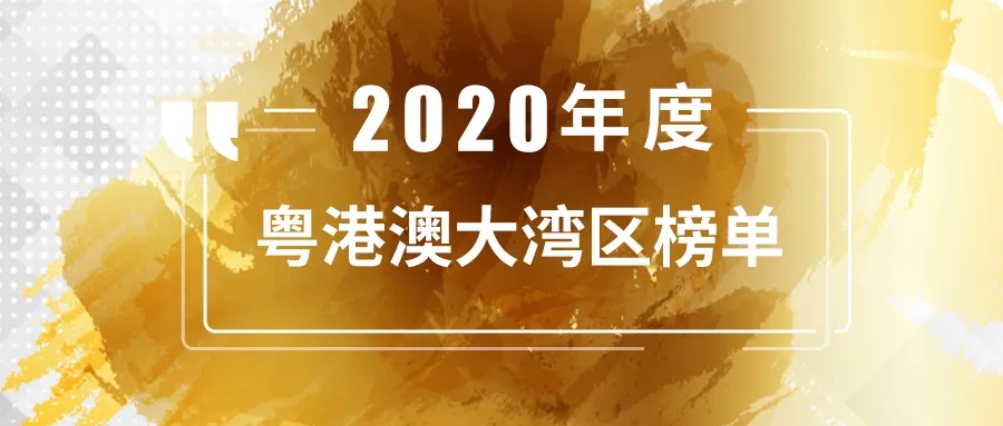 投中2020年度粤港澳大湾区榜单